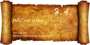 Héra Alex névjegykártya